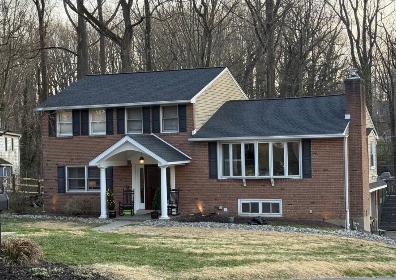 New roof on a brick colonial home