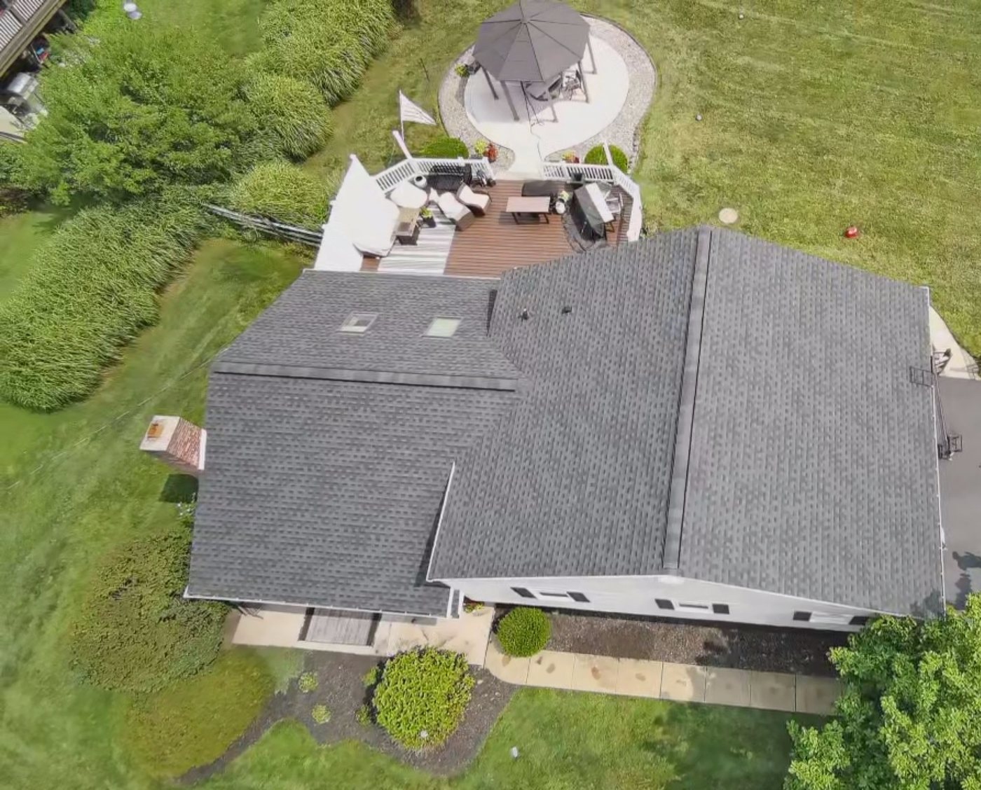 Completed roof replacement with clean job site